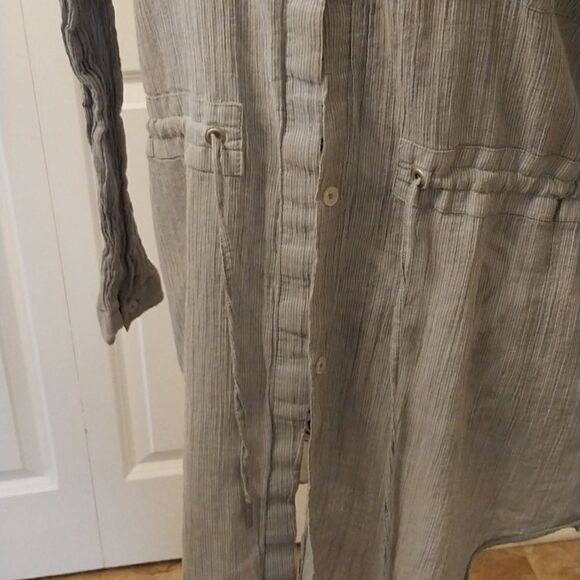 A.N.A. Women Button Front Drawstring Waist Tunic Blouse M - Picture 6 of 12